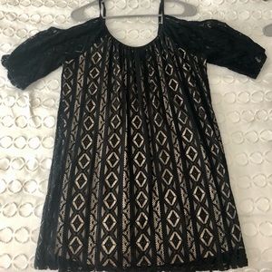 Black off the shoulder mini dress with straps from Express size small